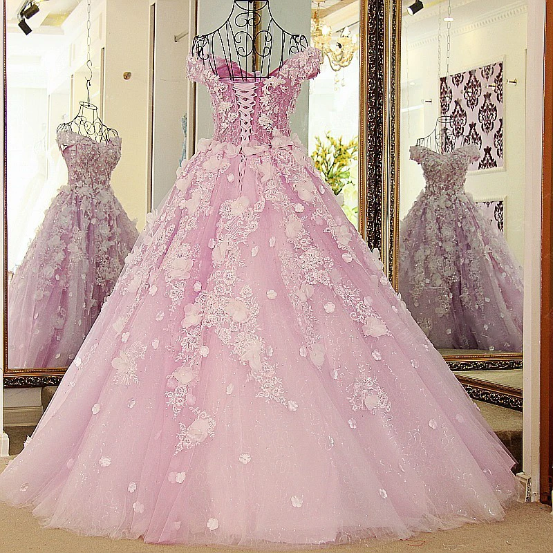 LS65321 лаванда бисером вечерние платья кристалл с плеча бальное платье корсет