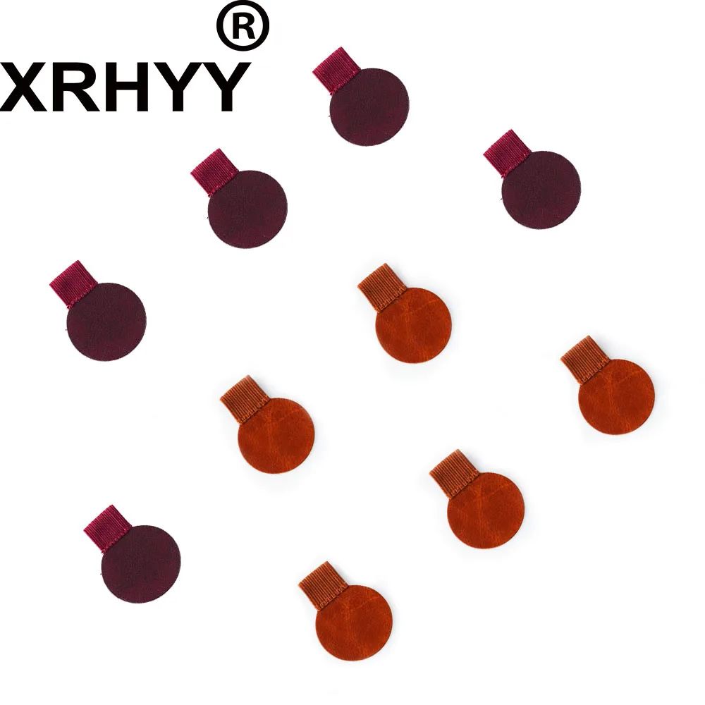 XRHYY 5 шт коричневый/кофе 4 см круглый PU кожаный карандаш петля самоклеющийся