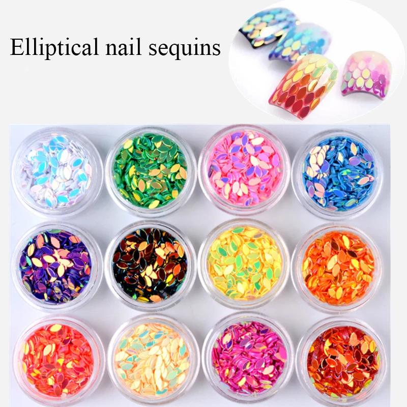 Стразы для дизайна ногтей 12 коробок/набор плоские удлиненные каплевидные