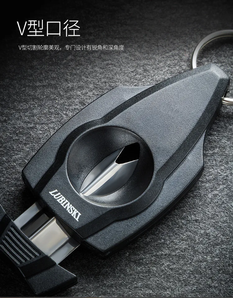 Резак для сигар с кольцом для ключей smoker пластик портативный путешествия нержавеющая сталь v-образные сигары ножницы 3 шт./лот JT-438