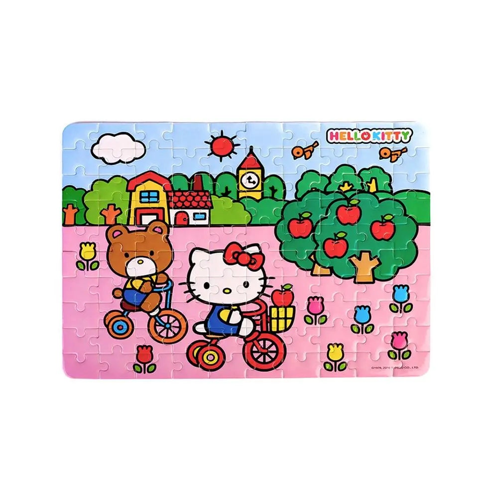 Пазлы hello kitty, 100 деталей, блестящие Пазлы для детей, Обучающие образовательные деревянные пазлы, игрушки, рождественские подарки