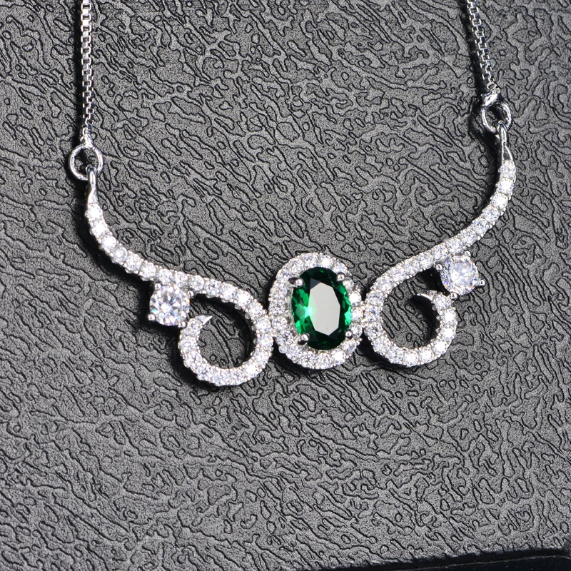 Cocktail Prom Dresses Multi Gems Topaz925 Sterling Silver Color Beautiful Charm Pendant Necklace HERN0073 | Украшения и