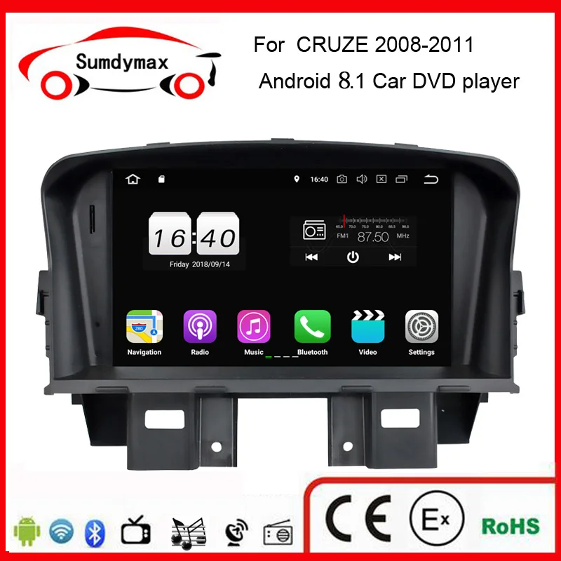 FOR Chevrolet Cruze 2008-2011 Android 8.1 Car DVD player gps audio multimedia auto stereo support DVR WIFI DAB OBD | Автомобили и