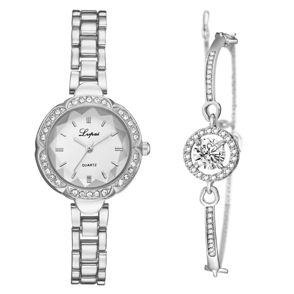 Watch Set 4 Lvpai Брендовые Часы для женщин роскошный браслет бриллиантовые женские наручные часы набор модные спортивные платья Кварцевые часы дропшиппинг - Цвет: Watch Set 4