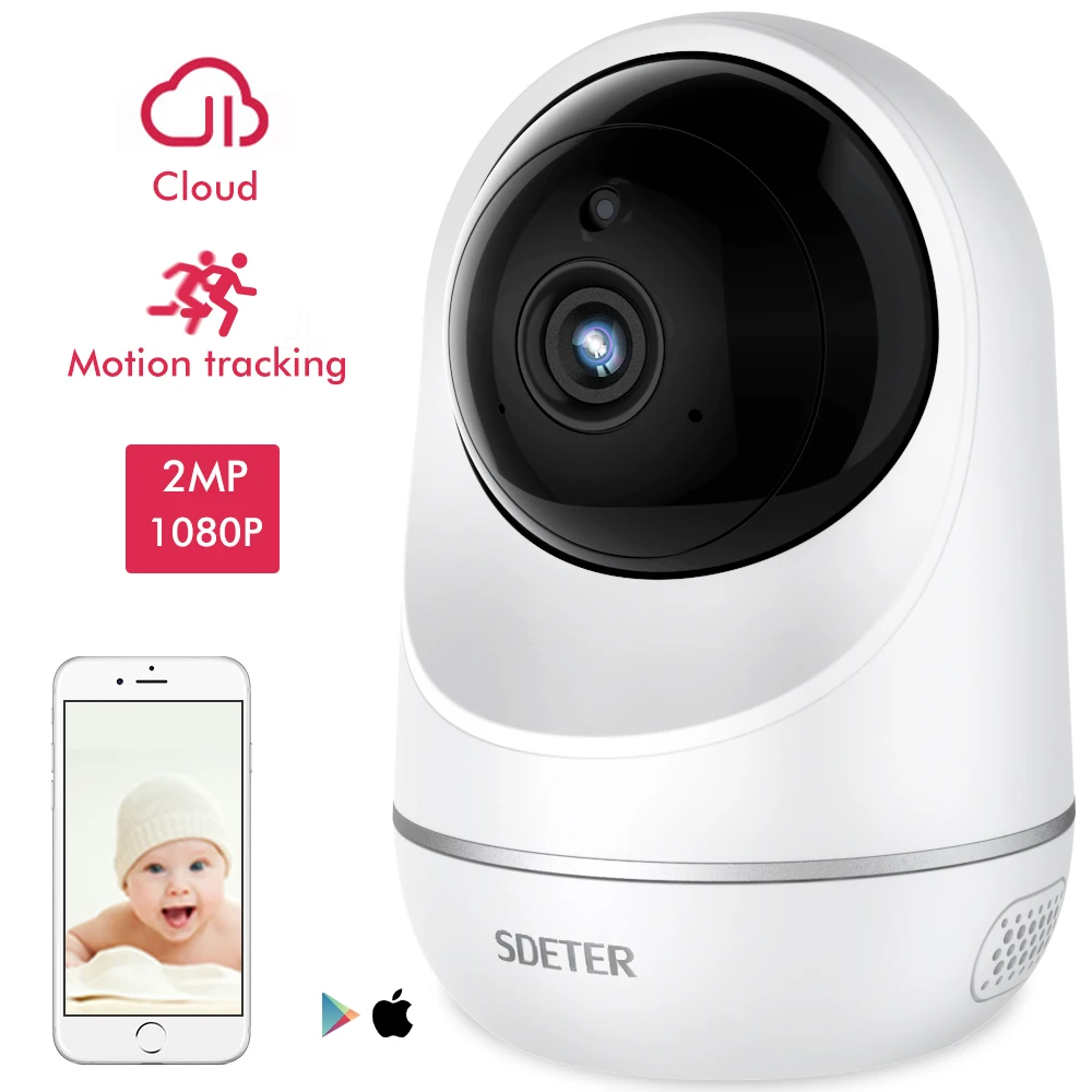 SDETER, беспроводная ip-камера 1080 P, wifi, поддержка YI, облачная камера безопасности, панорамирование/наклон/зум, ИК, ночное видение, отслеживание движения, детский монитор