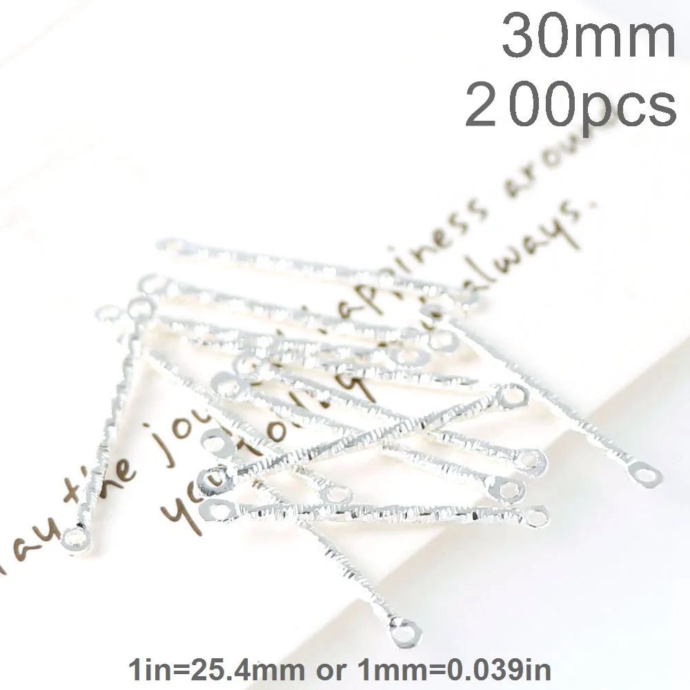 Silver Color 30mm 200 штук 20/25/30 мм двойной цилиндр шатун витой Медь шатуны для серьг в минималистском стиле DIY серьги-клипсы - Цвет: Silver Color 30mm