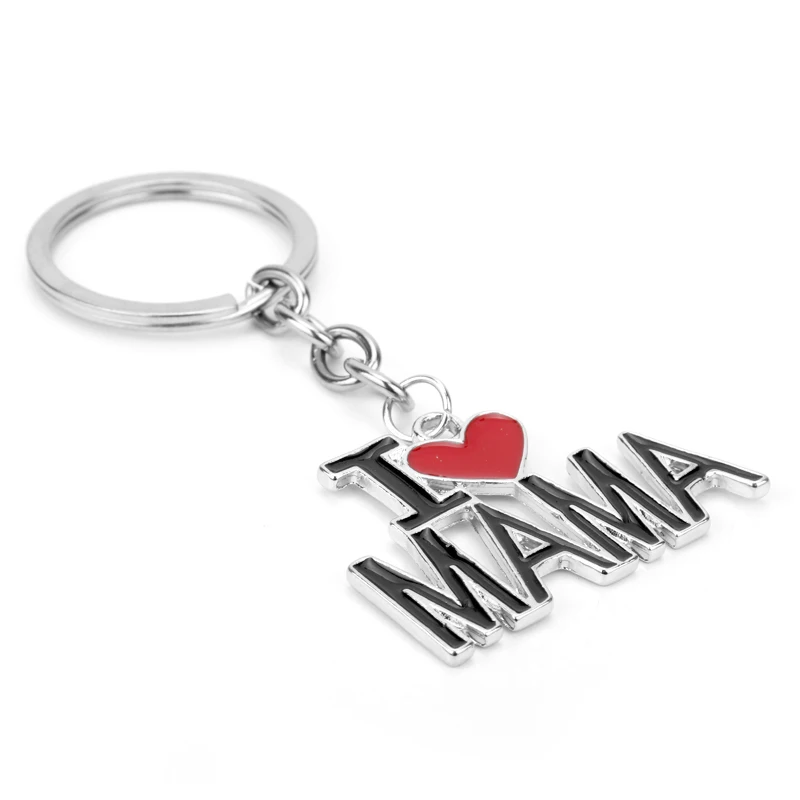 С надписью I LOVE PAPA или Love MaMa для мамы папы Для мужчин брелок в форме сердца с