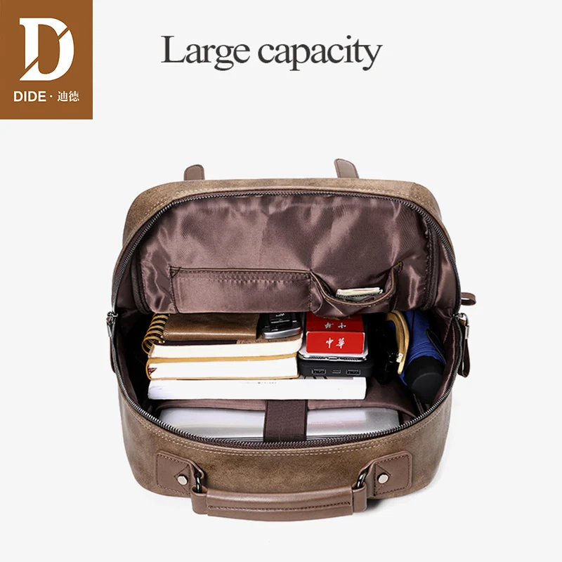 DIDE новый рюкзак с USB зарядкой винтажный из искусственной кожи для ноутбука