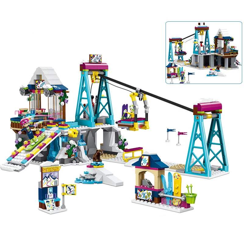 632 шт. лыжный подъемник кабель Автомобиль Совместимость с legoingly друзья для города