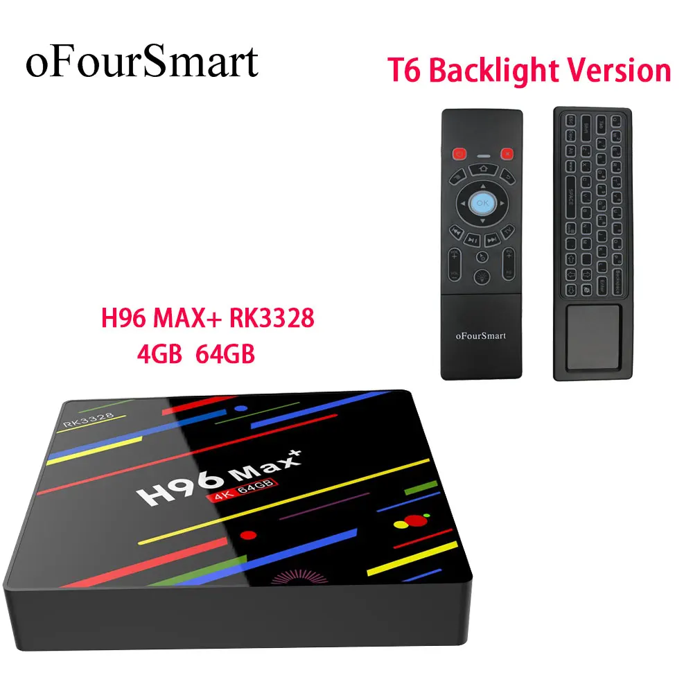 H96 MAX + Android Box 4 Гб 64 RK3328 четырехъядерный Смарт ТВ бокс 2 4G 5G WiFi BT USB с T6 L air