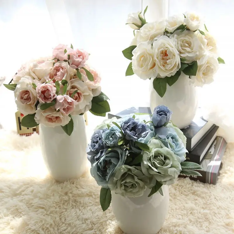 

Artificial Flowers Rose for Wedding Party Birthday Silk Flowers DIY Decorative Flower Hydrangea Silk Flowers Wedding Decoration