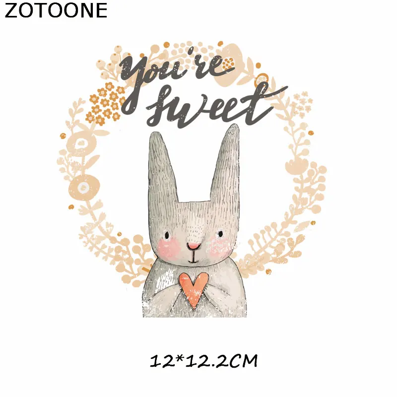 670 ZOTOONE Цветочные нашивки в форме животных для одежды Сделай Сам Тепловая передача термопечати для футболок Наклейки Аппликации железные наклейки подарки - Цвет: 670