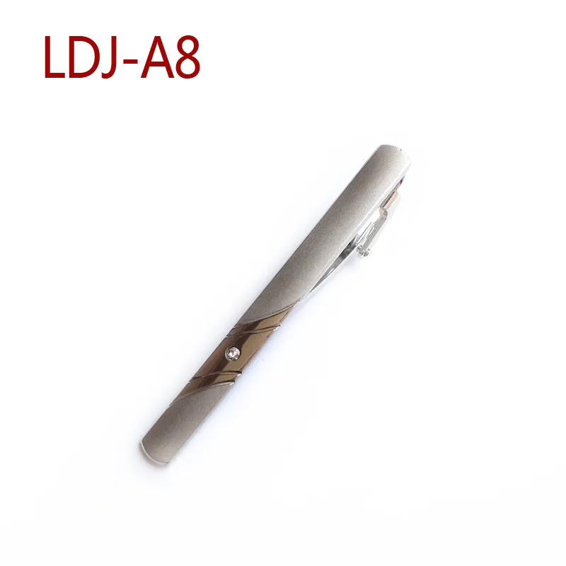 LDJ-A8 Серебряный формальный мужской Стильный серебряный галстук для шеи, зажим для галстука, зажим, булавка, простой индивидуальный деловой зажим для галстука, аксессуары - Окраска металла: LDJ-A8
