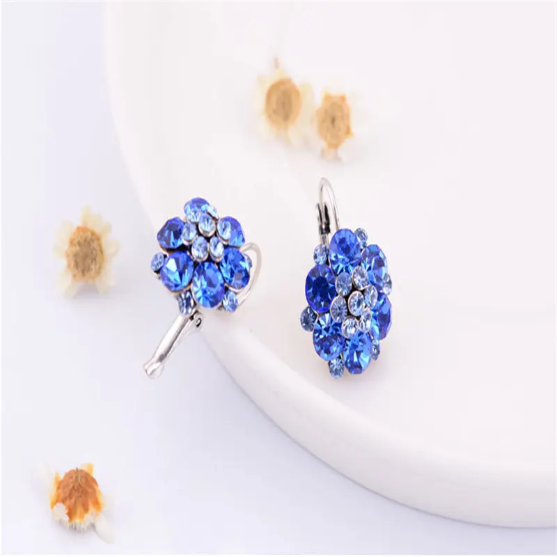 LUBOV 7 Colors Lady Colorful Beads Lucky Rhinestones Gold Silver Ethnic Clip On Earrings For Women And Girls Statement Jewelry | Украшения