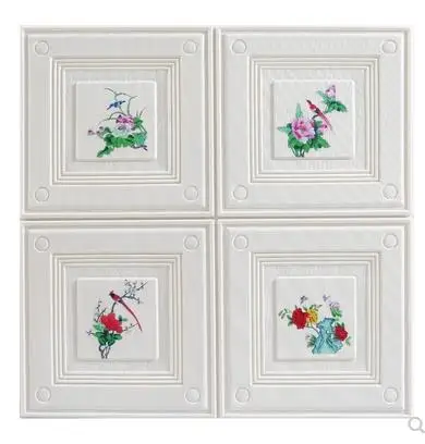 Утолщенные китайские классические 3D наклейки на стены с лотосом самоклеящиеся