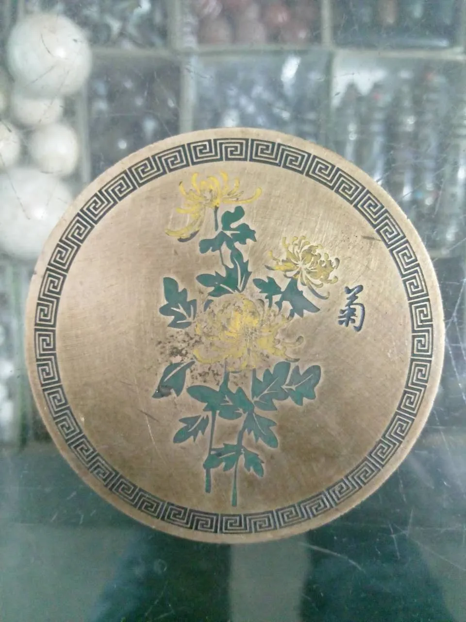 Китайская древняя латунная литература Круглый китайской бронзовой медуллярной