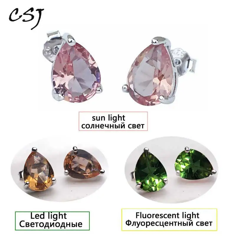 Женские серьги с зултанитом CSJ ювелирные изделия из стерлингового серебра 925