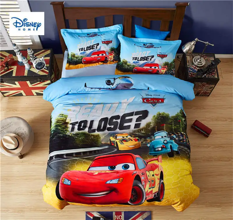 

3D Mcqueen cars bedding set twin size comforter duvet covers for kids bedroom decor queen bed sheets cotton bedspread 3-5 pieces