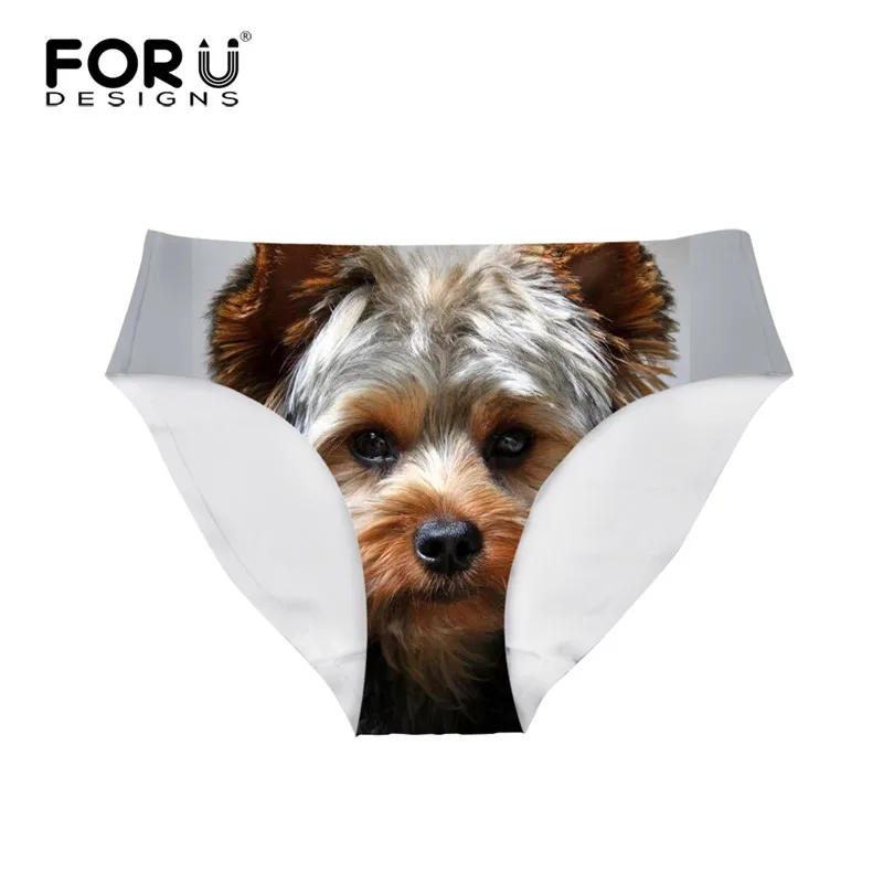 Бренд FORUDESIGNS дизайнерское женское Бесшовное нижнее белье Kawaii yerkшир Terrier узорные