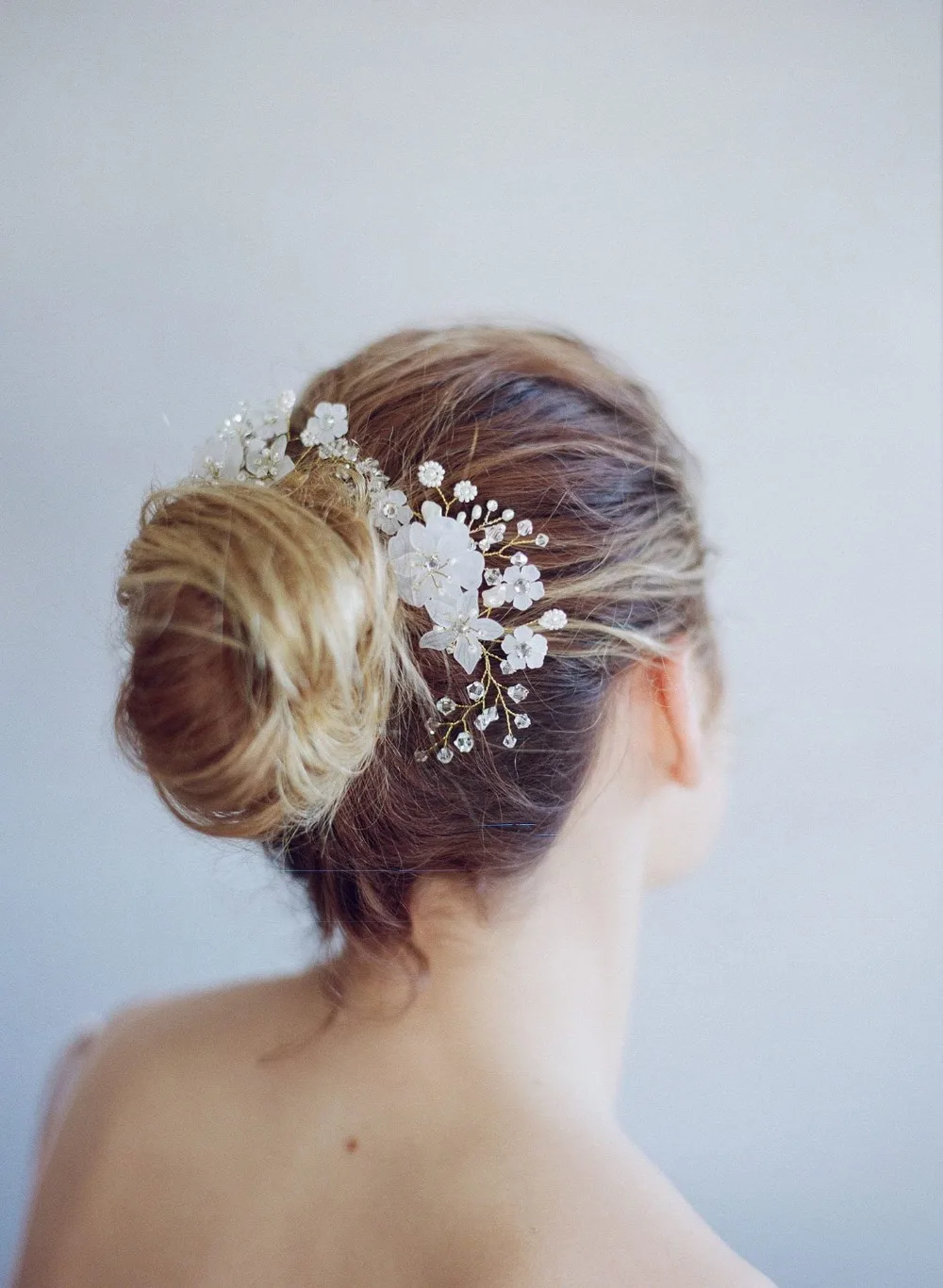 Прозрачные кристаллы из горного хрусталя Свадебные Цветочные гребни для волос