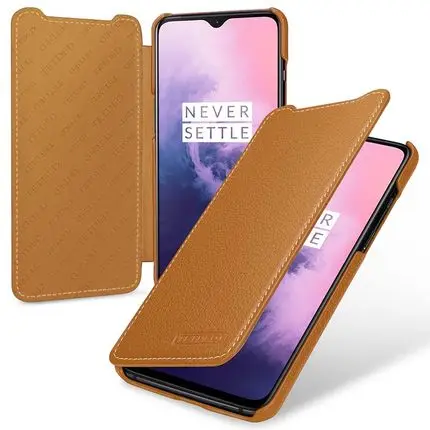 Коричневый Бизнес Флип из натуральной кожи чехол для телефона для Oneplus 7 Oneplus7 Модный ручной работы роскошный кожаный чехол для Oneplus 7Pro - Цвет: Коричневый