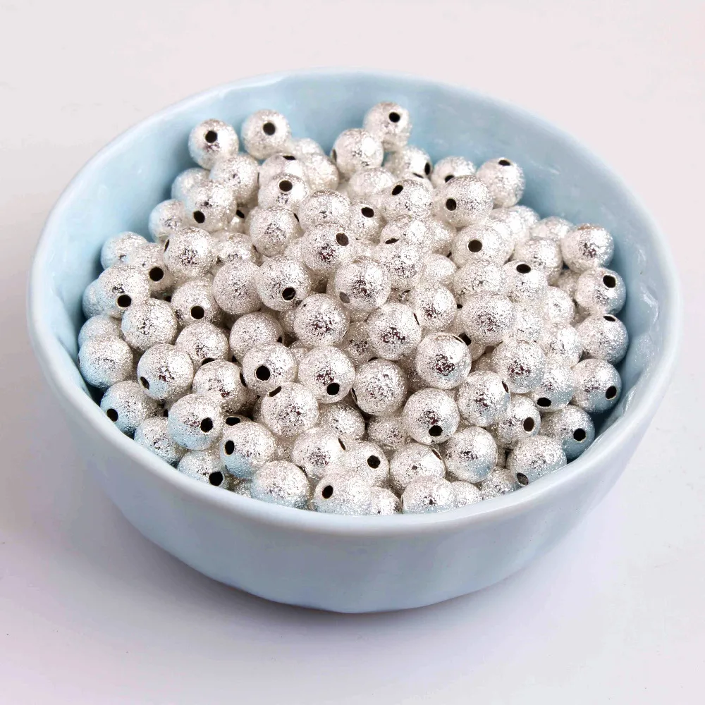 Очаровательные серебряные круглые металлические бусины со складками 4 мм 1000