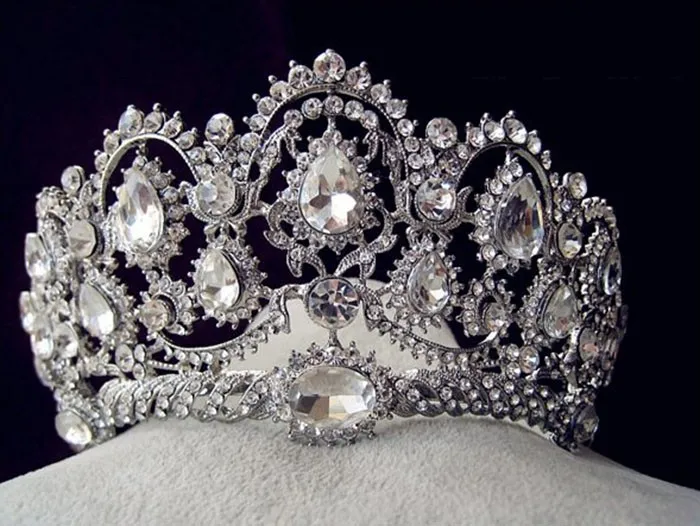 Серебреная корона, серебреная тиара со стразами