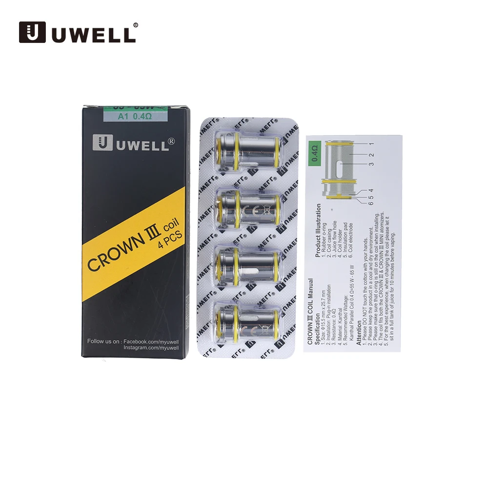 Оригинальная UWELL Crown III 5 мл оригинальная электронная сигарета E Cig емкость диаметр