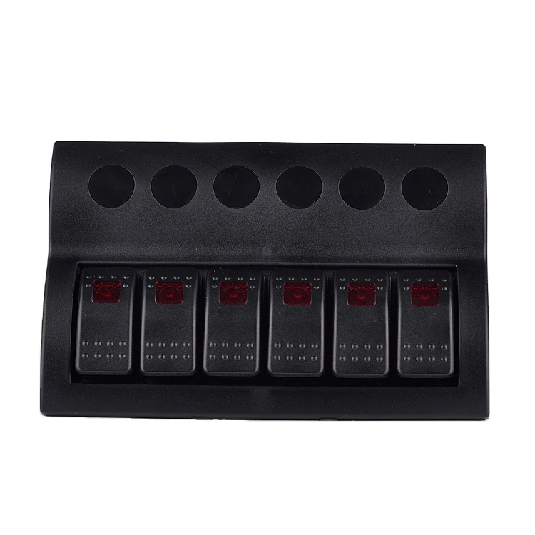 6 Банды водонепроницаемый Красный СВЕТОДИОД 12 В 24 Rocker Switch Панель + Выключатель