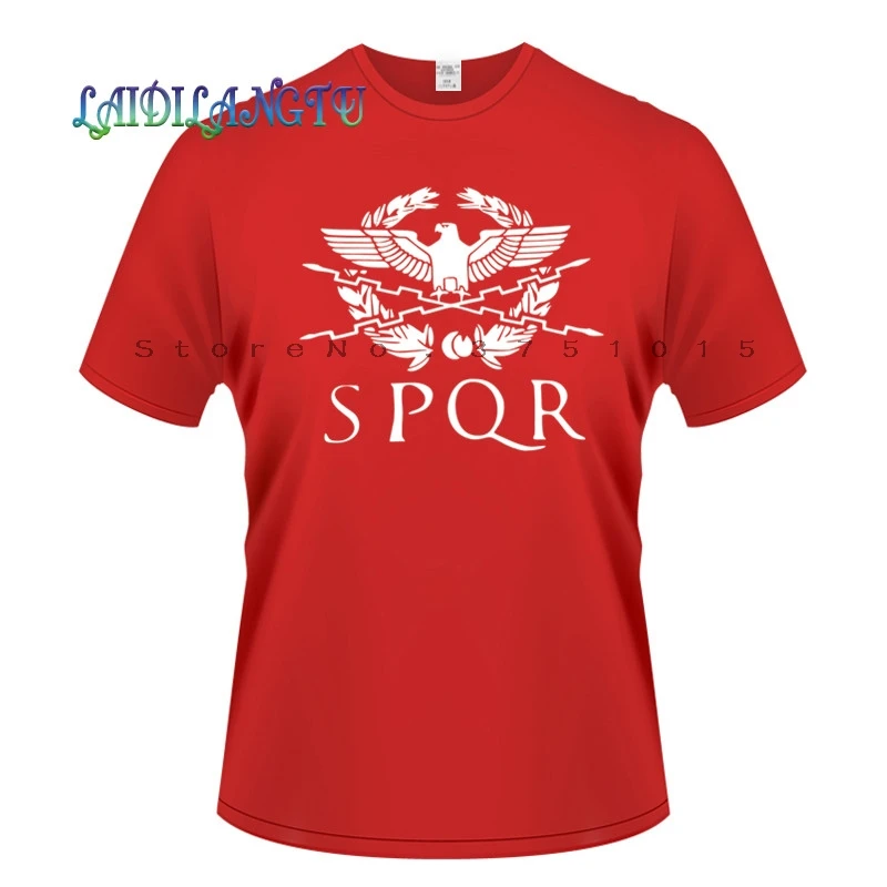 Летняя мода Римская империя футболки мужские SPQR футболка Топы хлопок короткий рукав баннер с орлом футболка