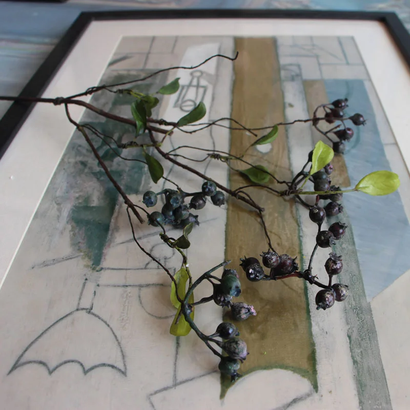 1 шт./лот черный/красный/фиолетовый цвет 45 см искусственные фруктовые ягоды букет