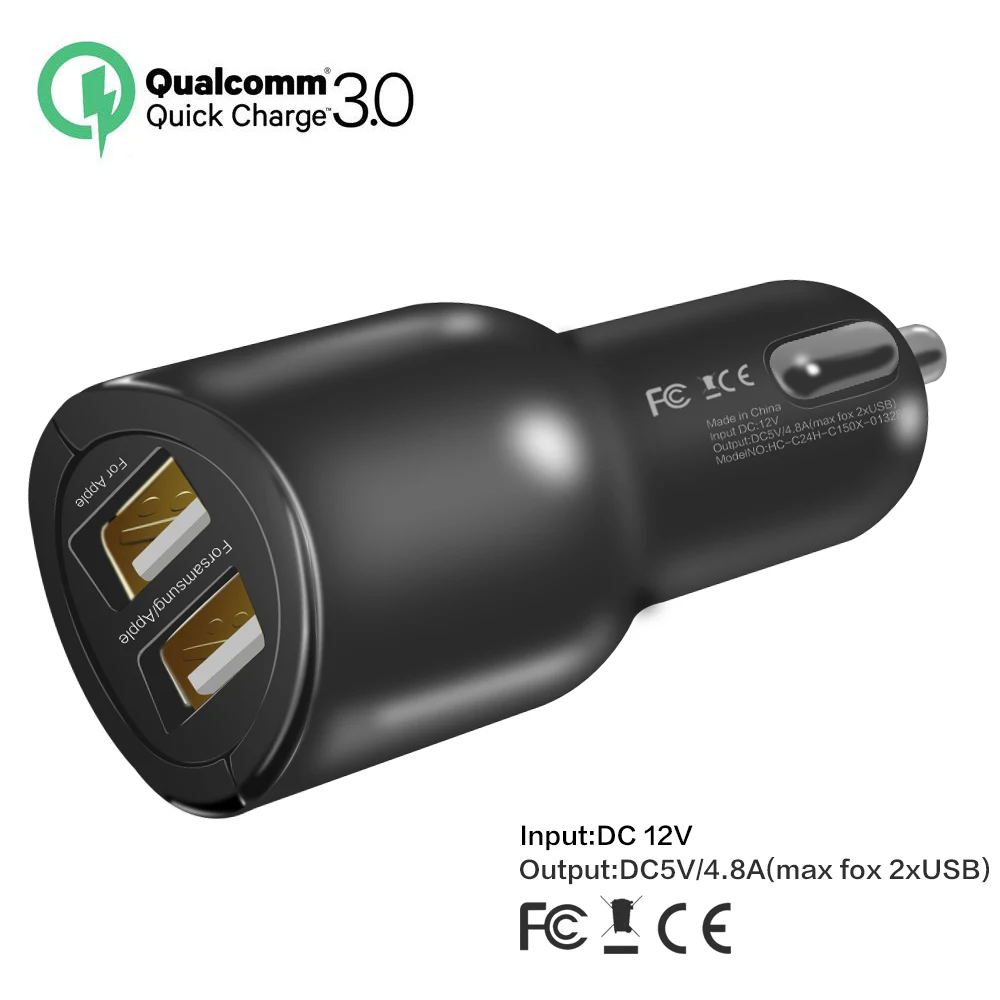 USB Двойной Автомобильное Зарядное Устройство Qualcomm Быстрая Зарядка 3.0 Мобильный