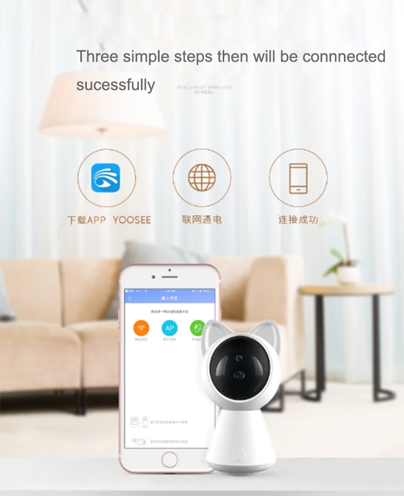 Мини wifi AI камера IP P2P дистанционный мониторинг CCTV Cam домашняя видеоняня для детей 360 градусов угол ИК Ночной Vison Обнаружение движения