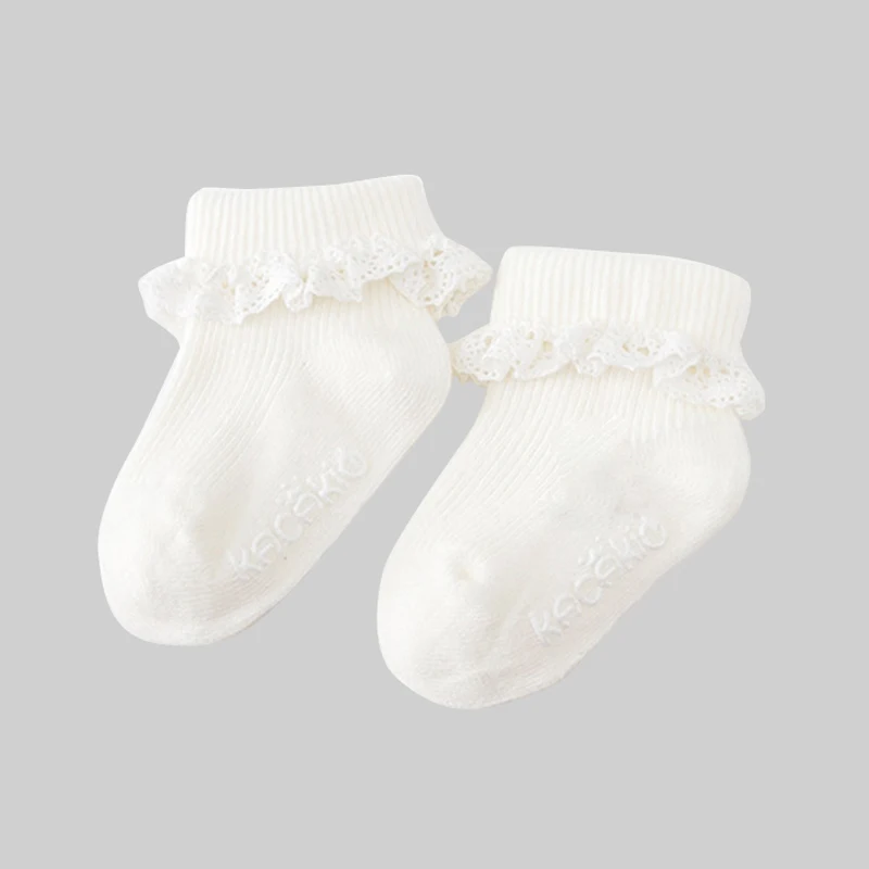 style 2 white Милые хлопковые носки для маленьких девочек с бантиком, носки для маленьких девочек, кружевные носки принцессы с цветочным рисунком для детей 0-6 месяцев, meias infantis - Цвет: style 2 white