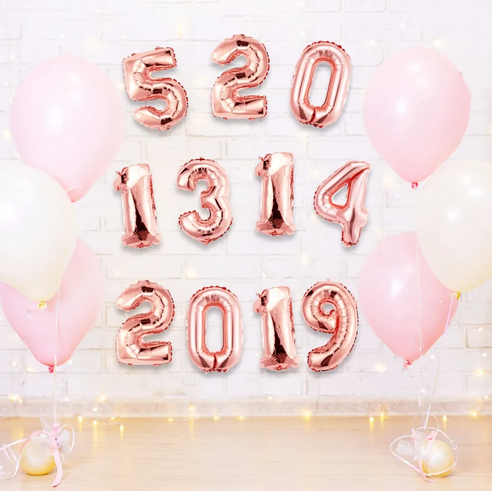 16 дюймов воздушный шар с цифрами голубого черного красного золотого цвета