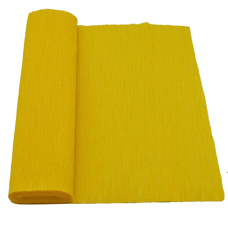 yellow 25*250 см крепированная бумага для изготовления цветов, упаковка для рукоделия, скрапбукинг, Крафтовая бумага, подарки, украшение для дома, свадьбы - Цвет: yellow