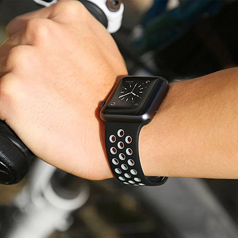 Мягкий силиконовый спортивный ремешок для наручных часов Apple Watch 44 мм 40 мм, 42 мм, 38 мм, Ремешок Браслет для наручных часов iWatch серии 5/4/3/2/1 Nike+ издание