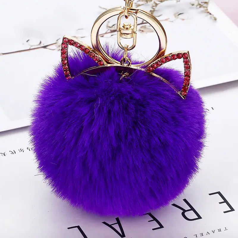 10 шт./лот милый кот плюшевый шарик для волос брелок игрушка милые кошачьи уши