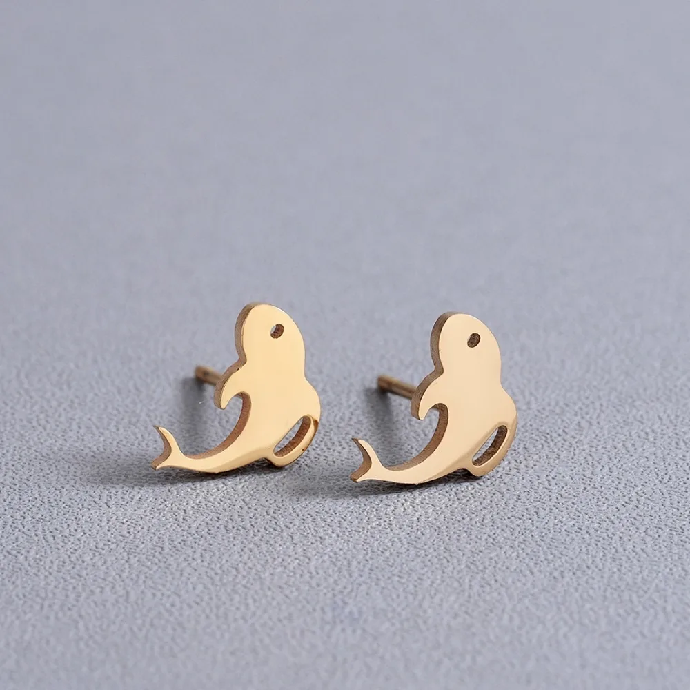 Cxwind крошечный дельфин серьги гвоздики для женщин ювелирные изделия из