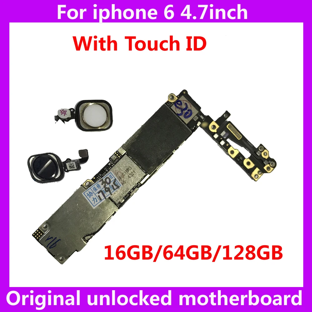 Чистая iCloud разблокированная материнская плата для iphone 6 оригинальная 16 Гб 64 128 ГБ