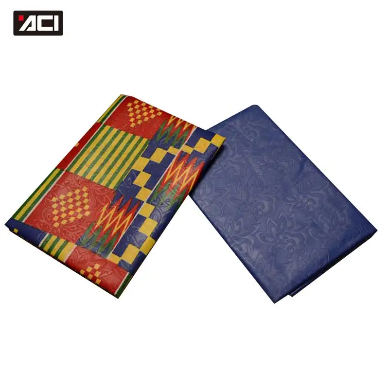 ACI Ghana Kente Ткань 2 ярдов микс простая крашеная африканская ткань Анкара 2 ярдов тиснение узор настоящий воск блок принты ткань