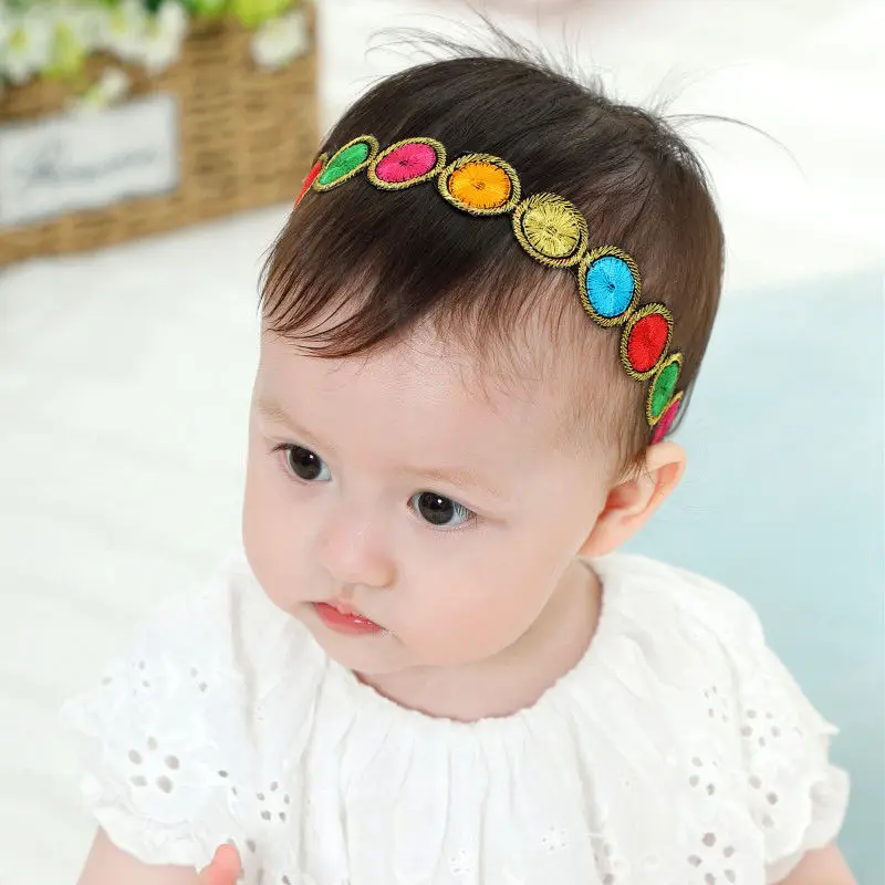 Diademas de Arcoiris para ni&ntilde;a, accesorios para el cabello de corona floral colorido, flores, rosas hechas a mano, adorables, corona floral para beb&eacute;, HB413S-3