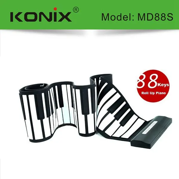 Новое поступление Гибкая силиконовая USB 88 клавишная клавиатура MIDI электронная