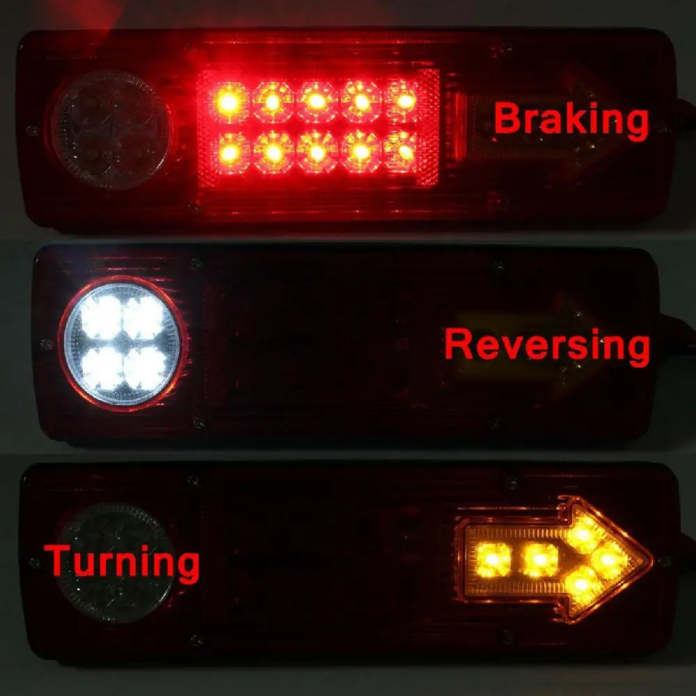 Partol 2pcs Car Led Trailer Tail Light 12V Left &amp Right Earth Reverse Stop Indicator Waterproof For Trucks Utes Caravans | Автомобили и