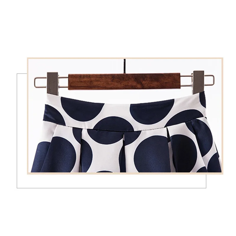 Длинная юбка стреч пятнистый Для женщин в горошек Винтаж Высокая талия со