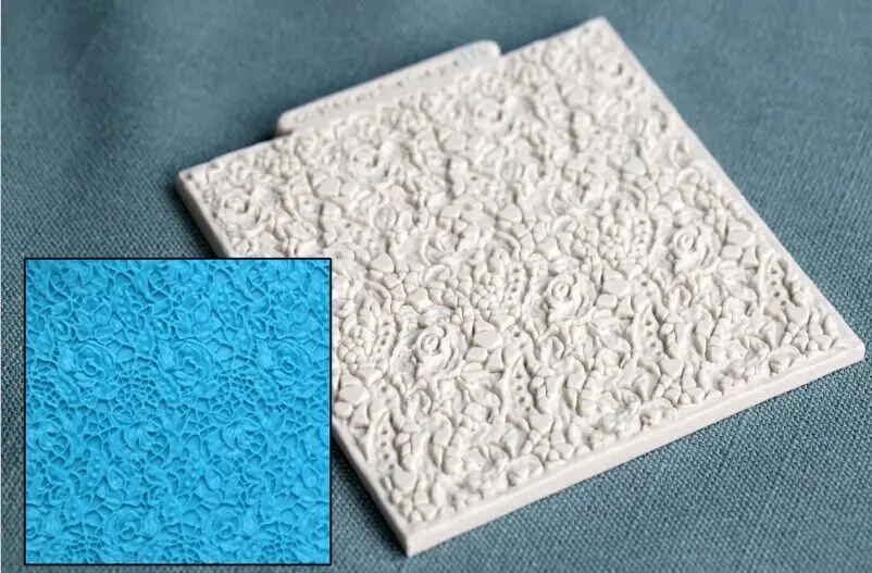 Винтажная роза Дизайн коврик цветок кружева помадка торт силиконовые формы кекс