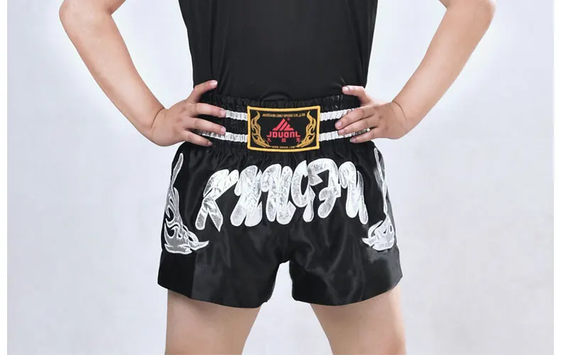 Муай Тай боксерские трусы Mma Шорты Муай Тай боксерские шорты Pantalones Mma брюки мужские черные Kick Boxeo Sanda вышивка бои