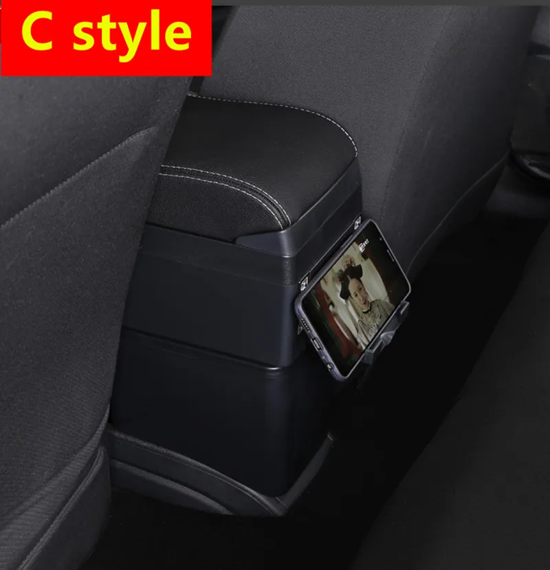 Подлокотник для Ford Ecosport 2013- интерьер из искусственной кожи центральная консоль коробка для хранения аксессуары для автомобиля