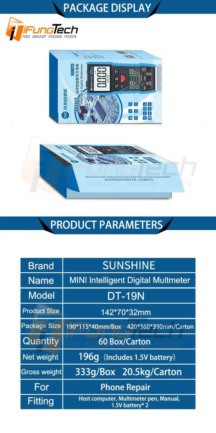 SUNSHINE DT-19N мини умный мультиметр диапазон Ремонт мобильных телефонов