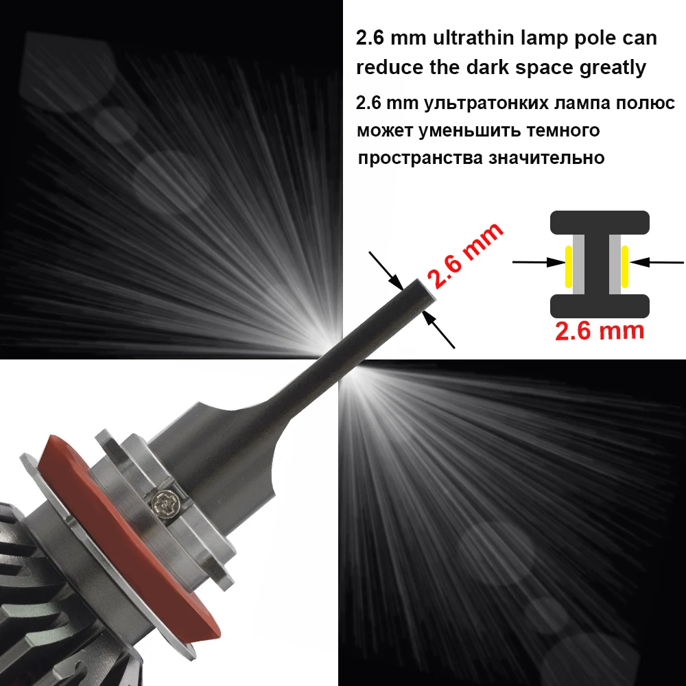 YHKOMS H4 LED H7 LED Canbus H8 H9 H11 9005 9006 880 881 H27 H1 H3 3000K 4300K 6500K 8000K Car Headlight Auto Fog Lamp 12V 24V